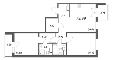 Студия, 78&nbsp;м²