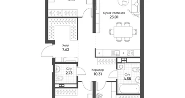 3-к. квартира, 91&nbsp;м²
