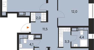 4-к. квартира, 108 м²