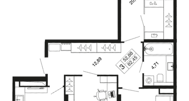 3-к. квартира, 82&nbsp;м²