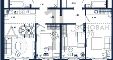 3-к. квартира, 87&nbsp;м²