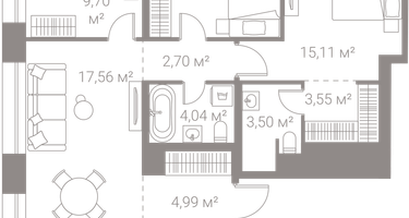 3-к. квартира, 81 м²