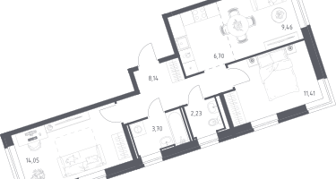 Студия, 55&nbsp;м²