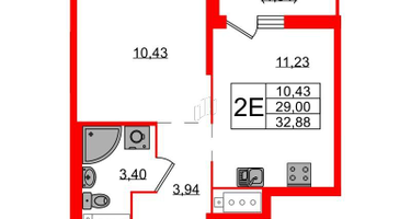 1-к. квартира, 32&nbsp;м²