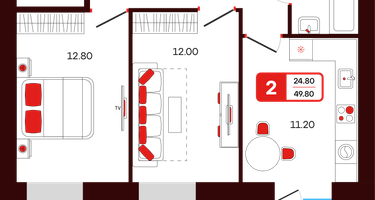 2-к. квартира, 49 м²