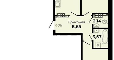 2-к. квартира, 55&nbsp;м²