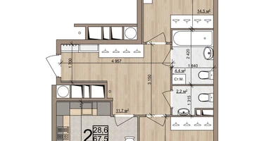 2-к. квартира, 70&nbsp;м²
