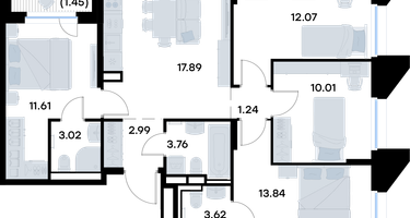 4-к. квартира, 81 м²