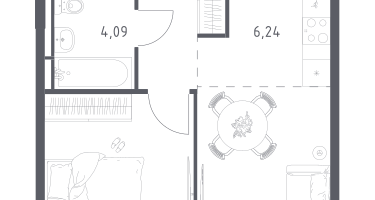 Студия, 35&nbsp;м²