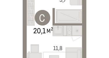 Студия, 20&nbsp;м²