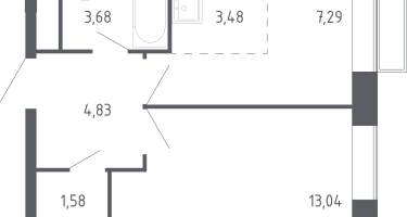 Студия, 33&nbsp;м²