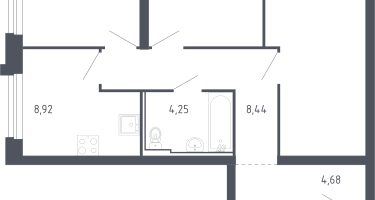 3-к. квартира, 63&nbsp;м²
