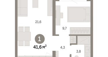 1-к. квартира, 41 м²