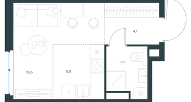 Студия, 23&nbsp;м²
