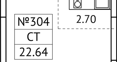 Студия, 22 м²