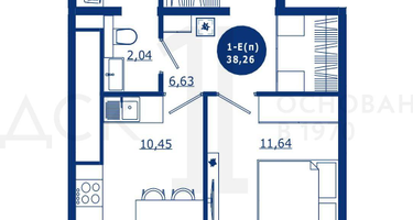 1-к. квартира, 38&nbsp;м²