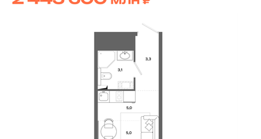 Студия, 16&nbsp;м²