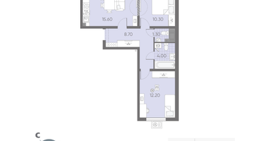 2-к. квартира, 53&nbsp;м²