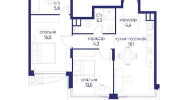 2-к. квартира, 67&nbsp;м²