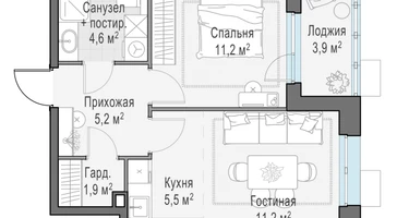 2-к. квартира, 41&nbsp;м²