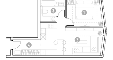 1-к. квартира, 44&nbsp;м²