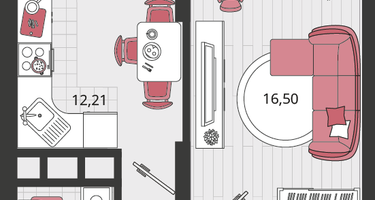 1-к. квартира, 48&nbsp;м²