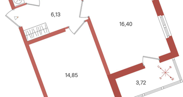 1-к. квартира, 43&nbsp;м²