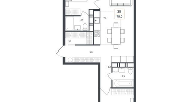 3-к. квартира, 70&nbsp;м²