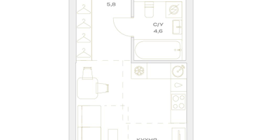 Студия, 26&nbsp;м²