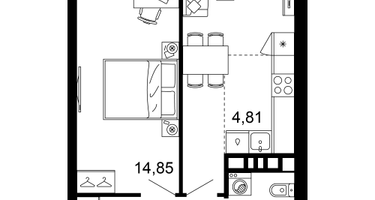 2-к. квартира, 44 м²