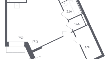 Студия, 54&nbsp;м²