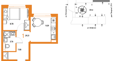 1-к. квартира, 29 м²