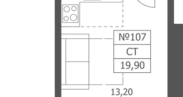 Студия, 19&nbsp;м²