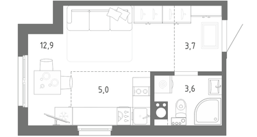 Студия, 25&nbsp;м²