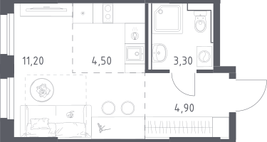 Студия, 23&nbsp;м²