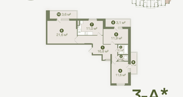 3-к. квартира, 85&nbsp;м²