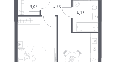 1-к. квартира, 35&nbsp;м²