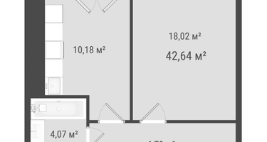 1-к. квартира, 40&nbsp;м²