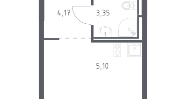 Студия, 22&nbsp;м²