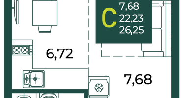 Студия, 26&nbsp;м²