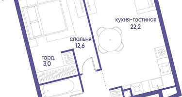 1-к. квартира, 47&nbsp;м²