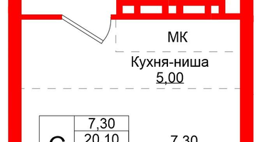 Студия, 22&nbsp;м²