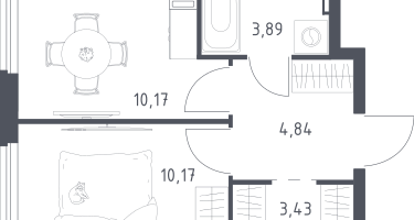 1-к. квартира, 32&nbsp;м²