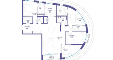 4-к. квартира, 165 м²