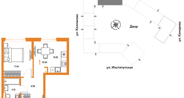 1-к. квартира, 33&nbsp;м²