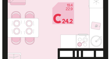 Студия, 22&nbsp;м²