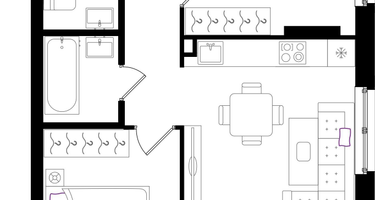 2-к. квартира, 54 м²