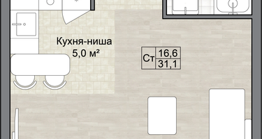Студия, 31 м²