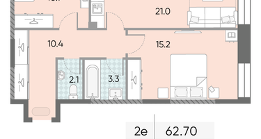 Студия, 63 м²