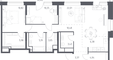 Студия, 88&nbsp;м²